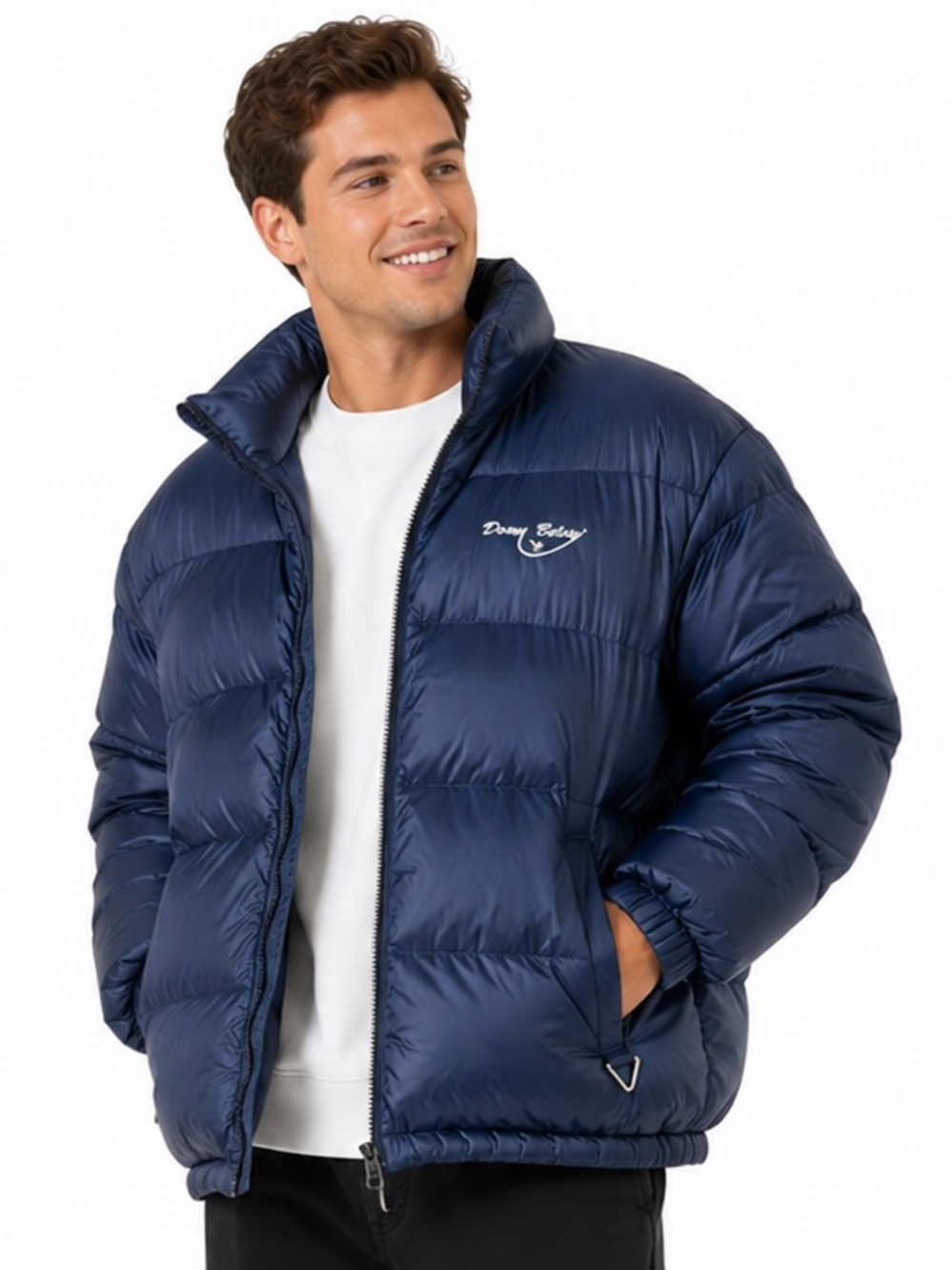 100% Down Filled Reversible Down Below Black & Navy Puffer Jacket Size XL